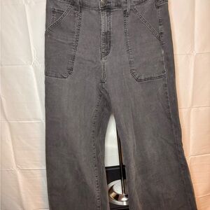 Time and Tru Charcoal High-Rise Wide-Leg Jeans